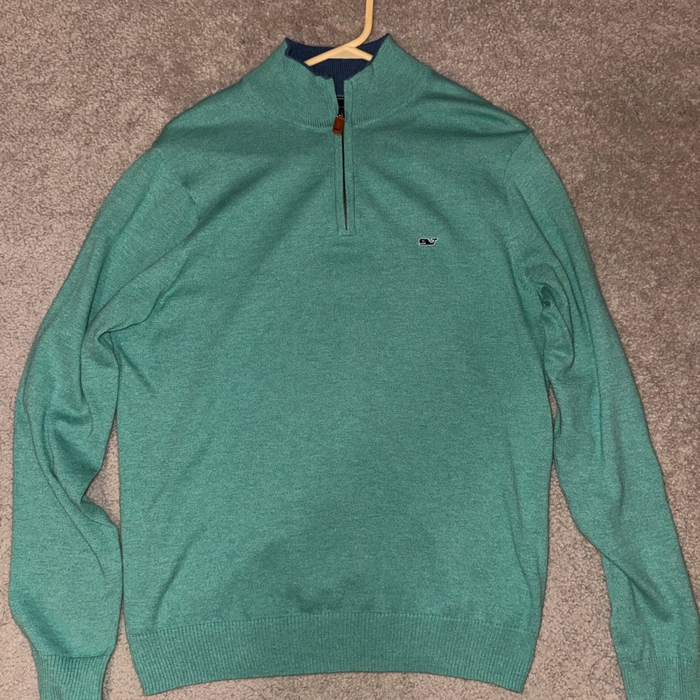 Vineyard Vines Men’s Half-Zip Sweater — Teal Green